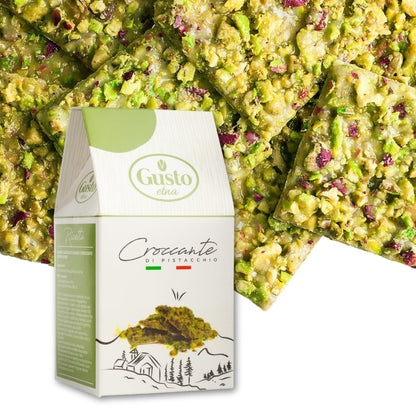 Gusto Etna Pistachio Crunch – an artisanal Italian treat made with crunchy pistachio pieces, offering a sweet and nutty indulgence.