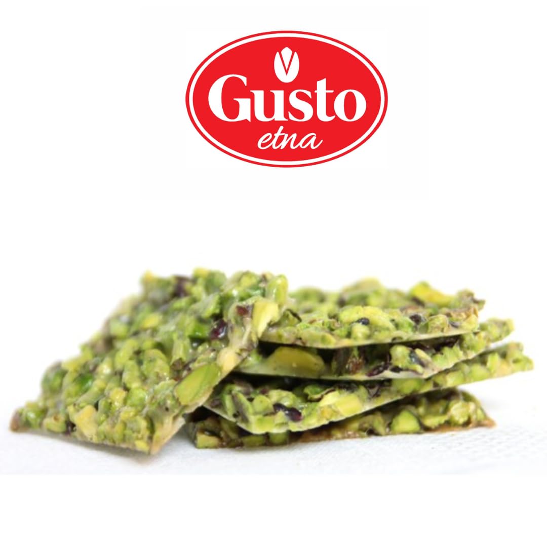 Gusto Etna Pistachio Crunch – an artisanal Italian treat made with crunchy pistachio pieces, offering a sweet and nutty indulgence.