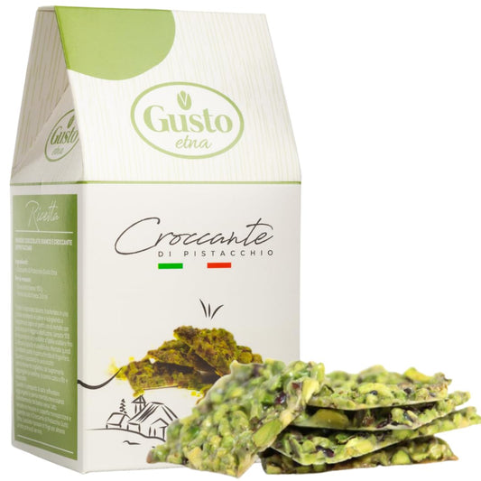 Gusto Etna Pistachio Crunch – an artisanal Italian treat made with crunchy pistachio pieces, offering a sweet and nutty indulgence.