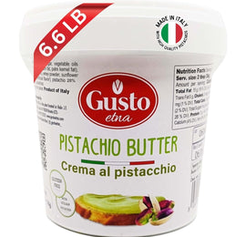 Gusto Etna Pistachio Cream Butter 3kg (6.6 lb) – 28% Pistachio, Made in Sicily, Italian Pistachio Spread for Gelato, Pastry & Desserts