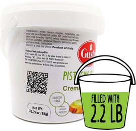 Gusto Etna Pistachio Cream Butter 1kg (2.2 lb) – 28% Pistachio, Made in Sicily, Italian Pistachio Spread for Gelato, Pastry & Desserts