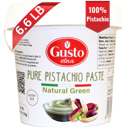 Gusto Etna Pure Pistachio Paste 3kg (6.6 lb) Tub – 100% Pistachios, Unsweetened Italian Pistachio Butter, Professional Use