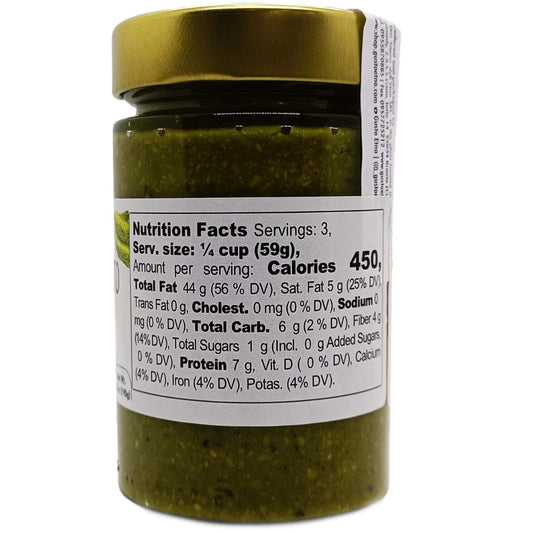 Gusto Etna Pistachio Pesto in a 190g jar, made with Sicilian pistachios for a rich, savory flavor
