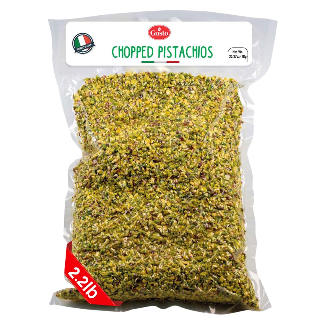 Bag of Gusto Etna chopped pistachios 2.2 lb – premium quality Italian pistachio pieces for baking, desserts, and gourmet recipes