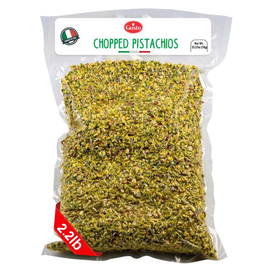 Bag of Gusto Etna chopped pistachios 2.2 lb – premium quality Italian pistachio pieces for baking, desserts, and gourmet recipes