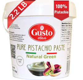 Gusto Etna Pure Pistachio Paste 3kg (6.6 lb) Tub – 100% Pistachios, Unsweetened Italian Pistachio Butter, Professional Use