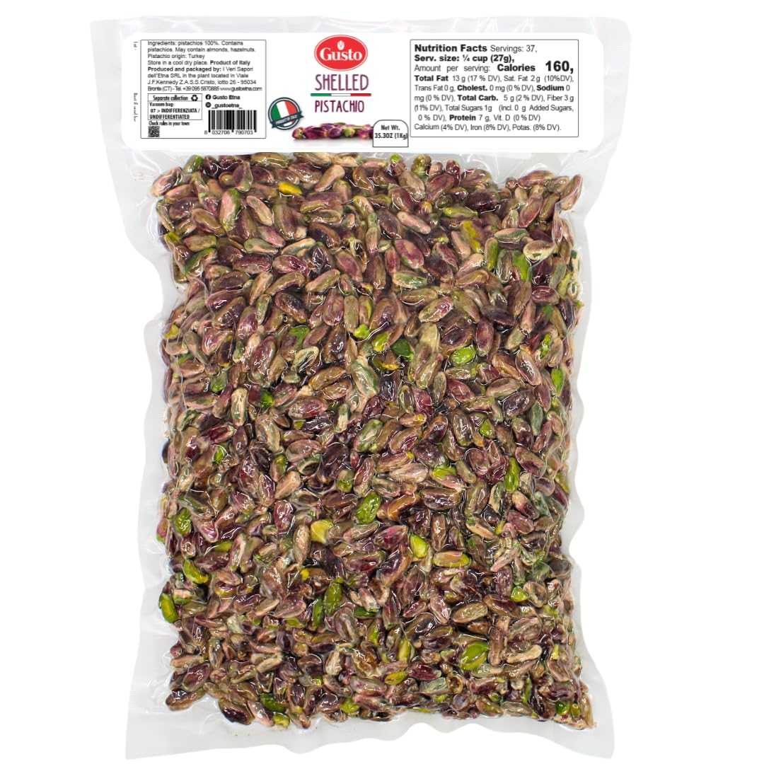 Packaged shelled pistachios with Goya branding on a white background
