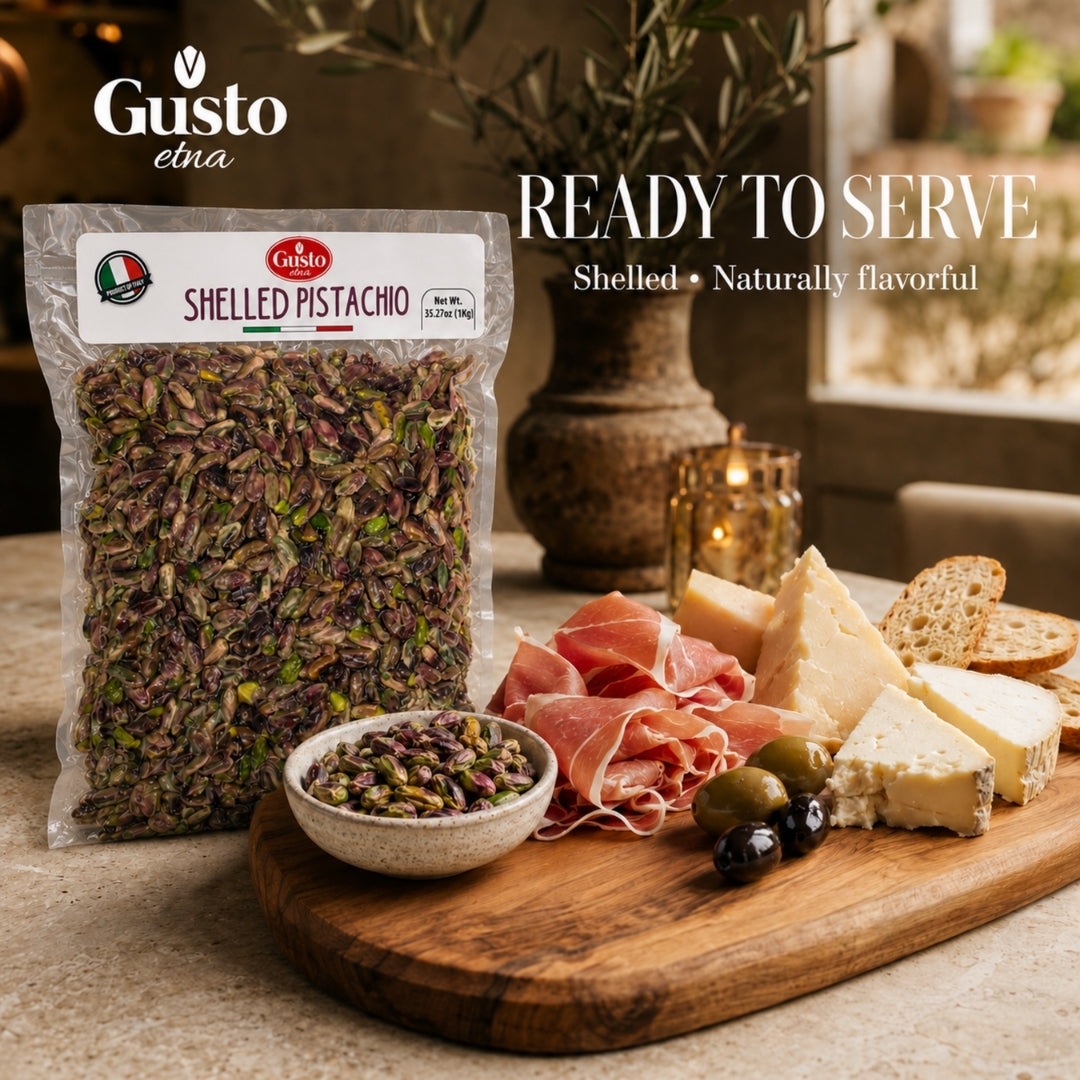 Gusto Etna Certified 100% Sicilian Pistachios from Bronte – Roasted, Shelled, Unsalted, 250g / 8.8 oz