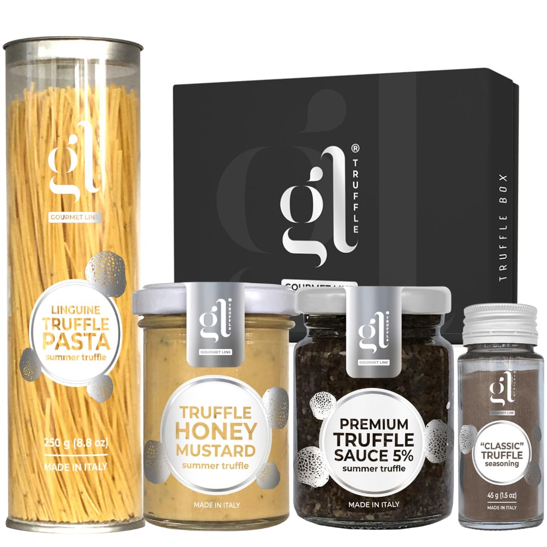 GL Truffle Deluxe Gift Box with linguine, truffle sauce, honey mustard, and truffle seasoning