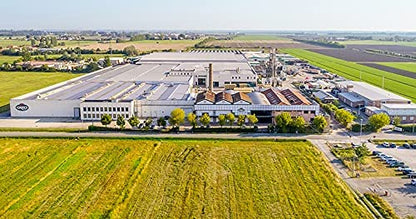 Aerial view of Greci’s production facility in Italy where tomatoes are processed and packaged.