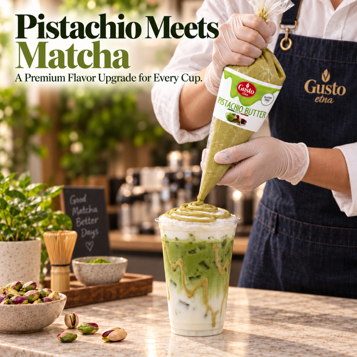 Gusto Etna Sicilian Pistachio Butter Cream – Squeeze Pouch – 400g (14.1 oz)