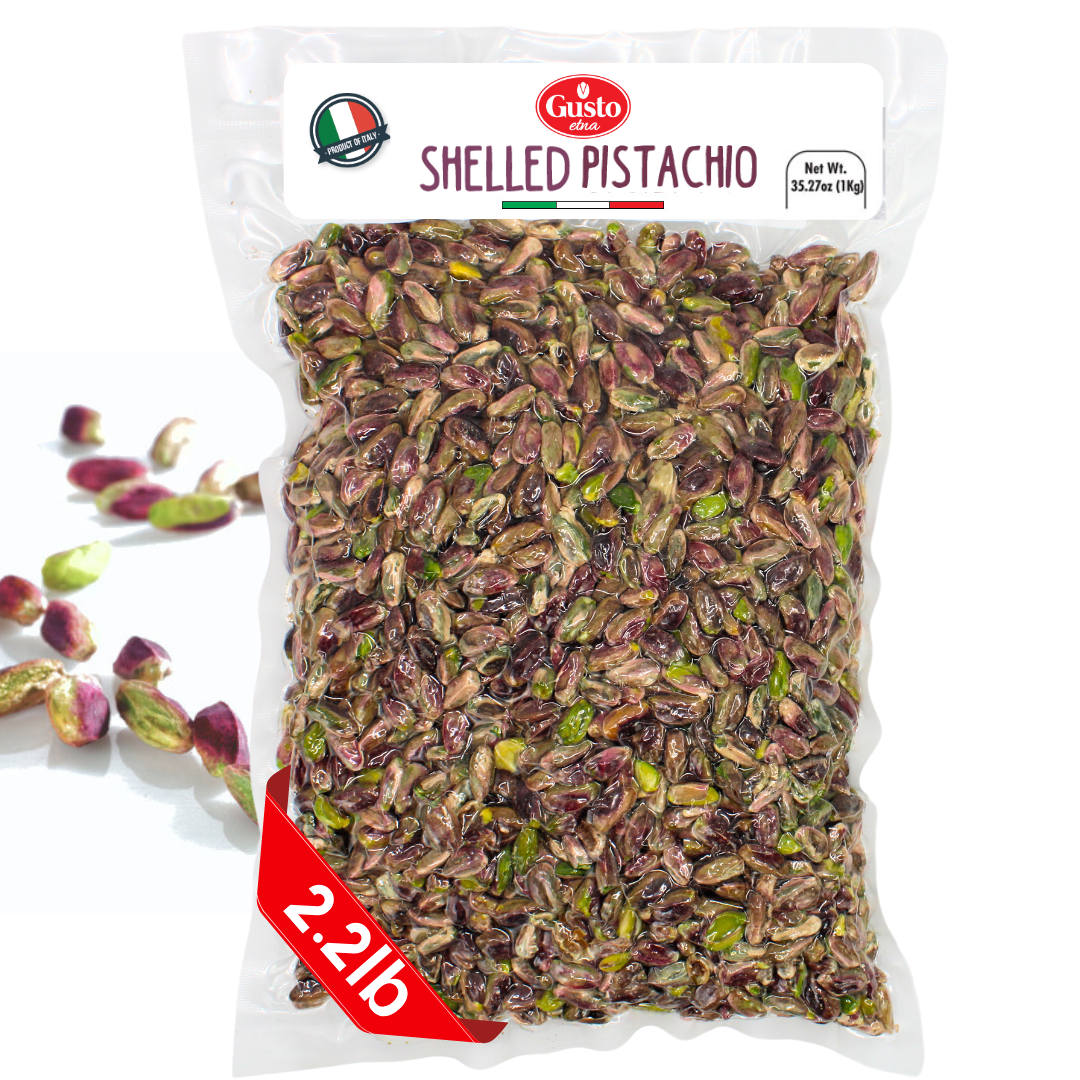 Gusto Etna, Pistachios No shell, Raw, Shelled, Unsalted, 2.2 lb (1 kg), Turkish Pistachios Raw Kernel Natural Purple Color