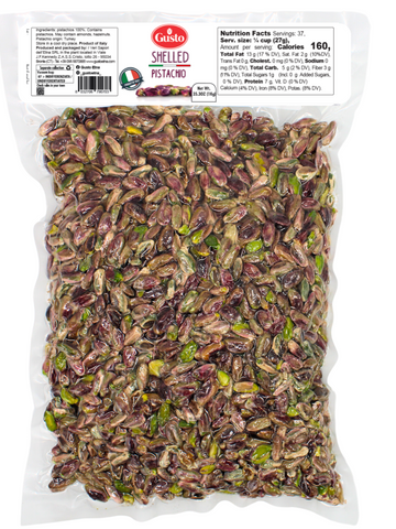 Gusto Etna, Pistachios No shell, Raw, Shelled, Unsalted, 2.2 lb (1 kg), Turkish Pistachios Raw Kernel Natural Purple Color