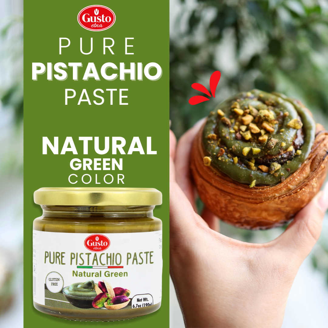 Gusto Etna, Pure Sicilian Pistachio Paste, 100%pistachio, unsweetened, 6.7 oz (190g)