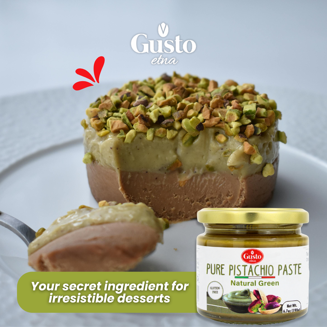 Gusto Etna, Pure Sicilian Pistachio Paste, 100%pistachio , 6.7 oz, unsweetened