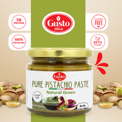 Gusto Etna, Pure Sicilian Pistachio Paste, 100%pistachio, unsweetened, 6.7 oz (190g)