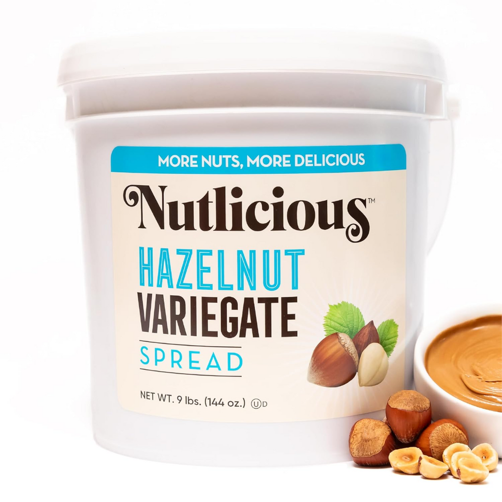 Nutlicious, Hazelnut Variegate (9 lb), Made in the USA, No Palm Oil, 4g of Protein.