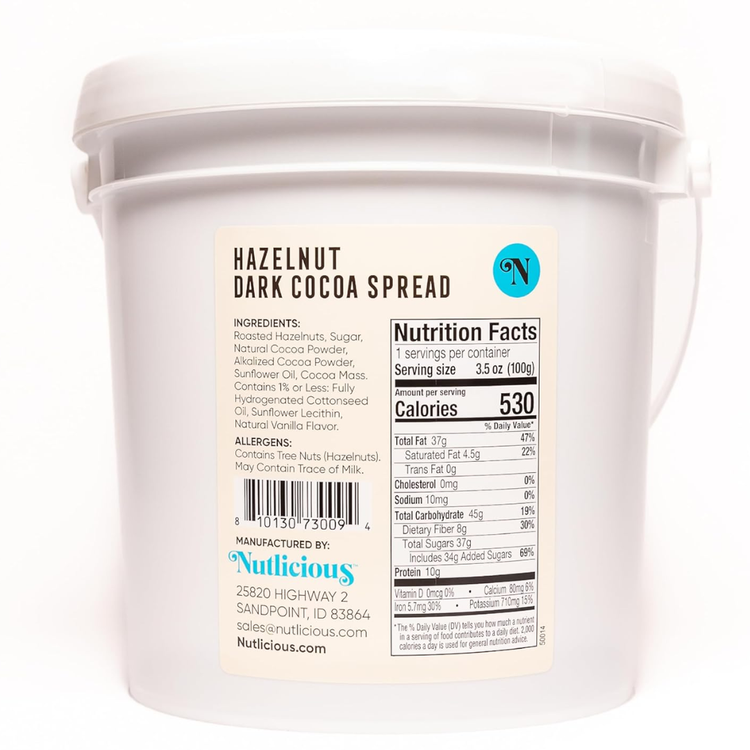 Nutlicious, Hazelnut Cocoa Spread for Food Service (9 lb) Bucket