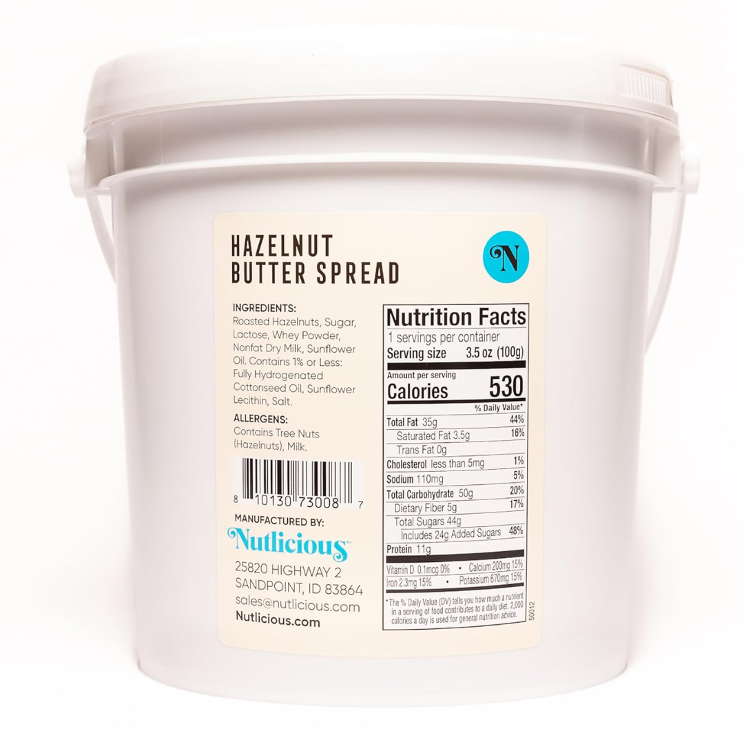 Nutlicious, Hazelnut Butter Spread for Food Service (9 lb.) Tub