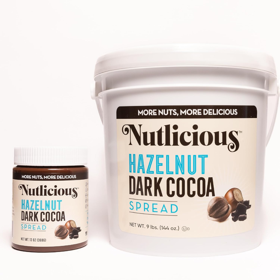 PREORDER (Ships Early June 2025) Nutlicious, Hazelnut Cocoa Spread for Food Service (9 lb) Bucket