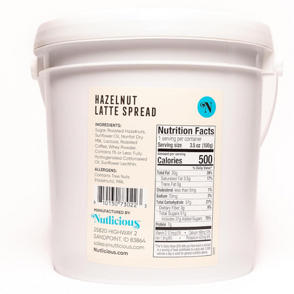 Nutlicious, Roasted Hazelnut and Roasted Coffee Latte Spread  (9 lb)