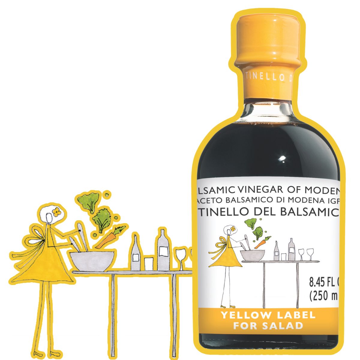 IL TINELLO, Aceto Balsamico di Modena IGP, Balsamic Vinegar, Yellow Label, (8.5 fl oz) 250ml