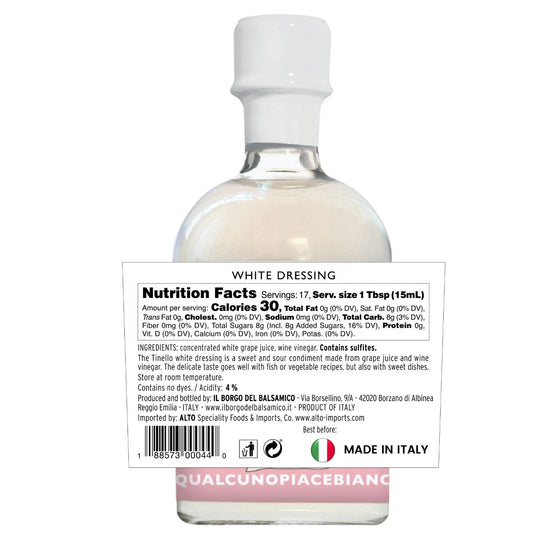 IL TINELLO, White Vinegar Dressing Aqualcunopiacebianco Sweet & Sour White Condiment, (8.45 fl oz) 250ml