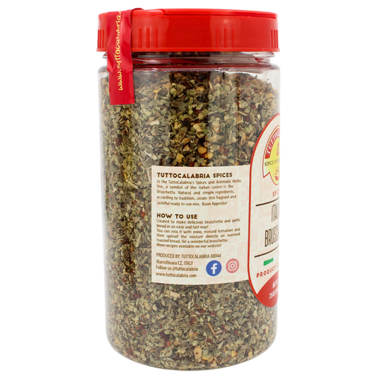 TuttoCalabria Italian Bruschetta Seasoning Spice Mix Shaker (200g) 7.05 oz.
