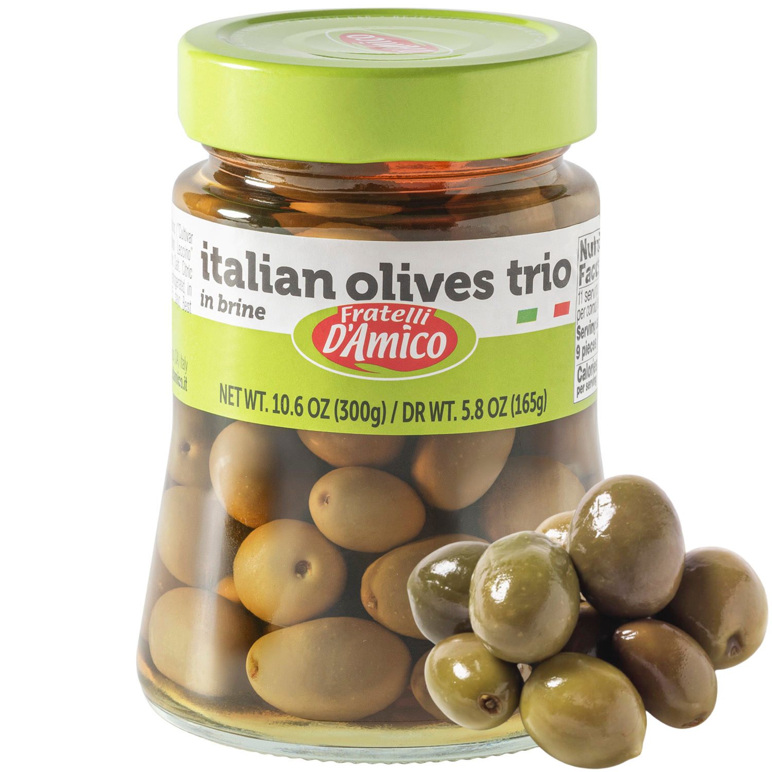 Fratelli D'Amico, Italian Olives Mix, Mediterranean Olives Mixed, Net WT 10.6 oz, Product of Italy, Fratelli D'Amico