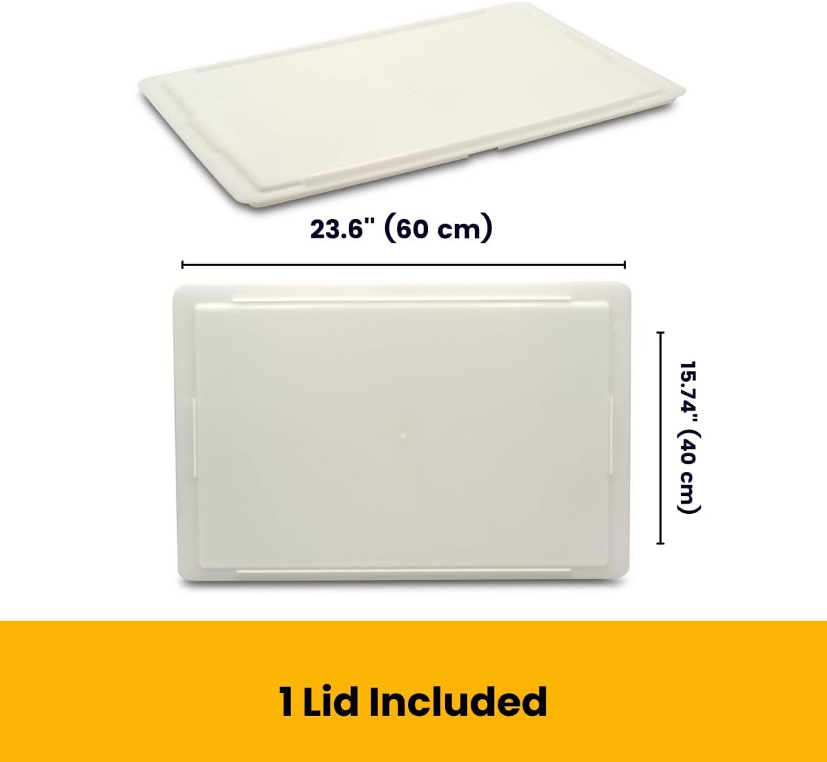L'Oro Del Sud commercial dough proofing box tray with lid, stackable pizza dough container, white, made in Italy