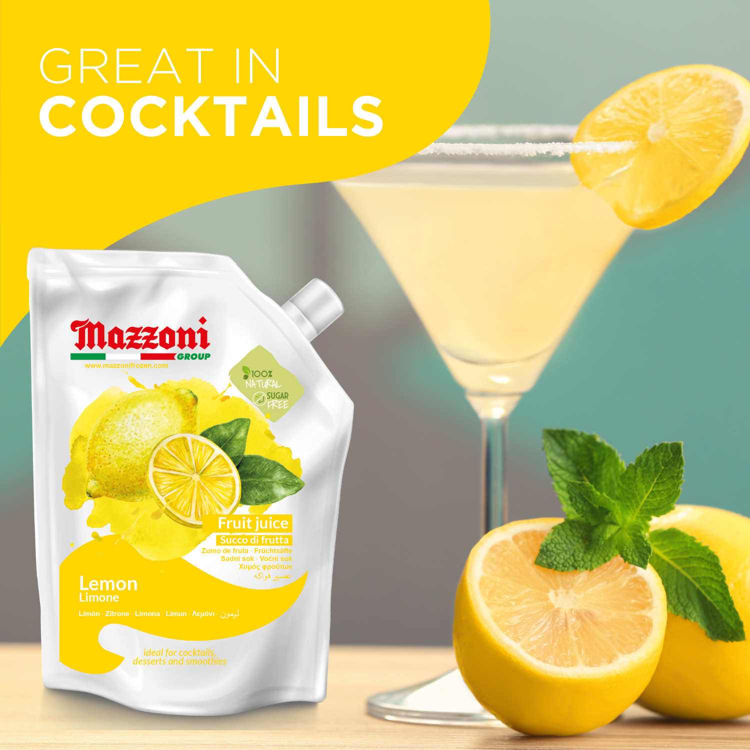 Mazzoni,Real Lemon Juice, 100% Pure Lemon, Just Juice, No Sugar Added, 2.2 lb