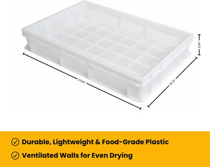 L’Oro Del Sud stackable perforated pasta drying tray with air holes, Italian teflon pasta bin