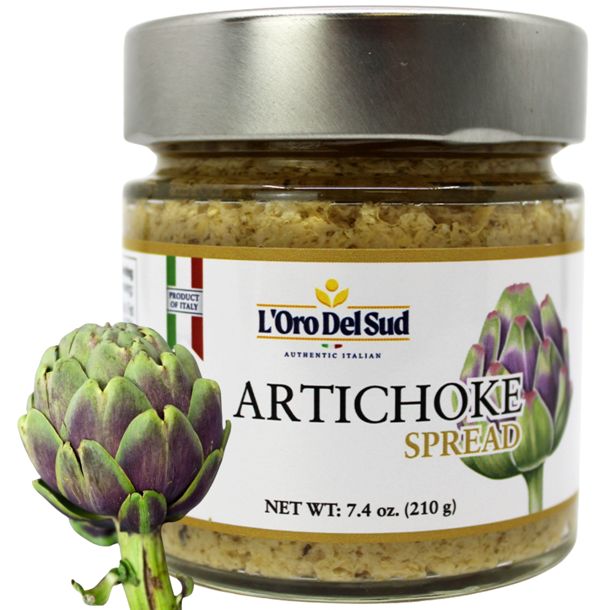 Authentic Italian artichoke spread with a smooth, velvety texture and savory flavor. Perfect for bruschetta, pasta, pizza, and charcuterie boards