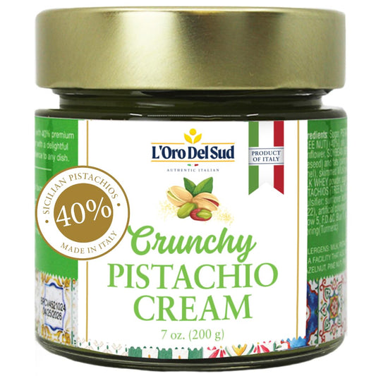 L’Oro Del Sud crunchy pistachio cream 40% Sicilian pistachios Italian spread 200g