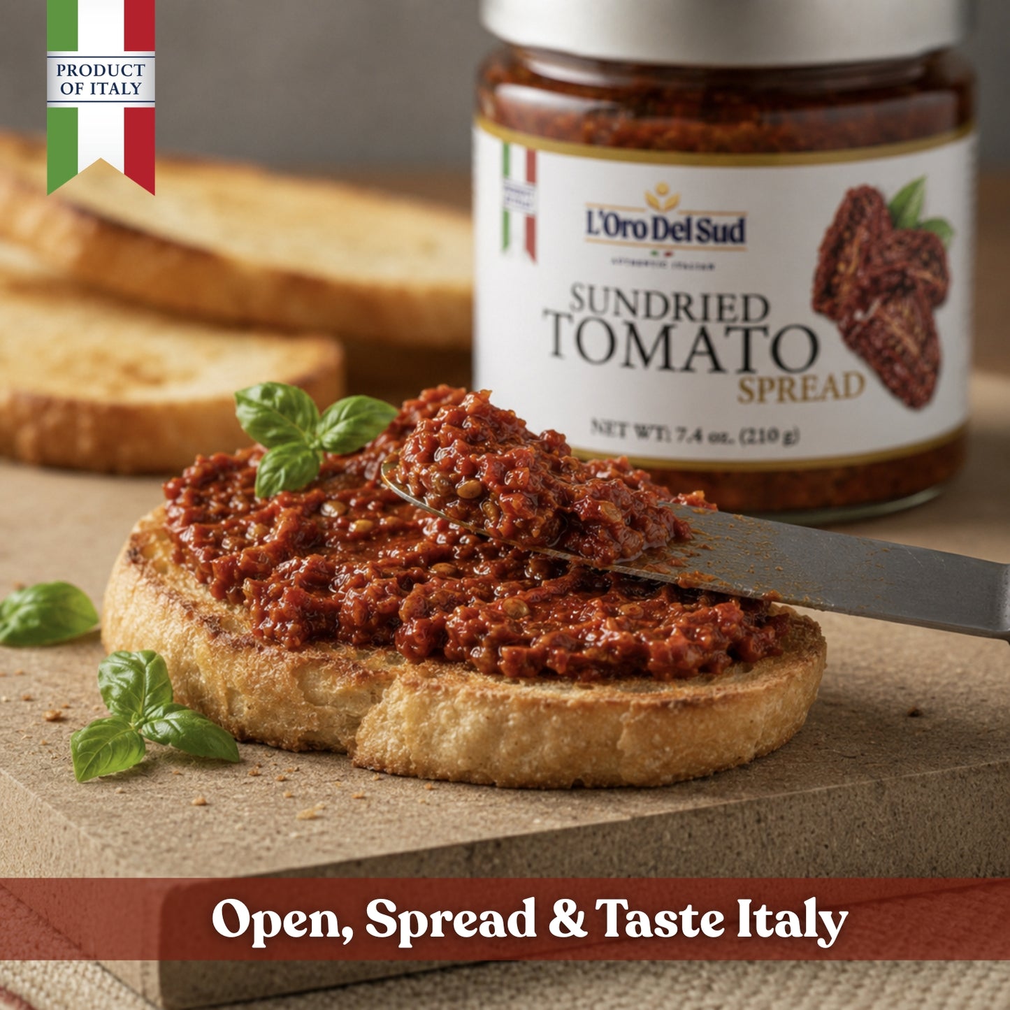 L'Oro Del Sud Sun Dried Tomato Spread with Herbs 7.4 oz