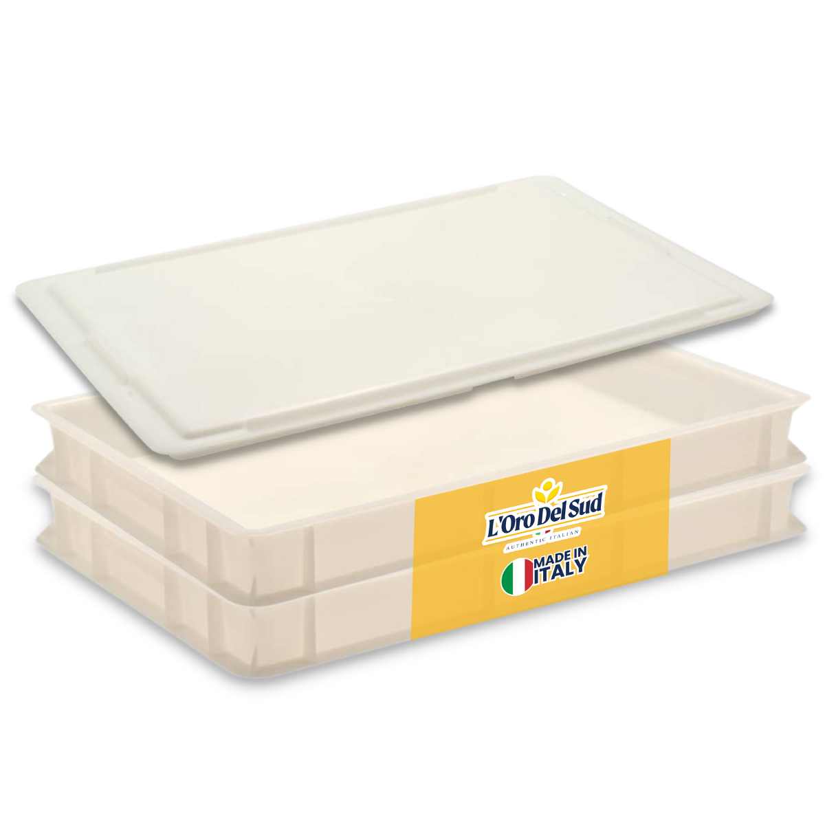 Yuright 4 Packs Commercial Pizza Dough Proofing Box, White Stackable Pizza Dough Storage Container