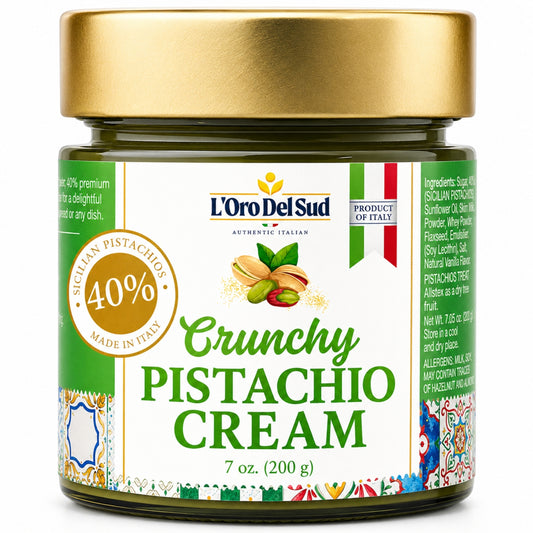 L’Oro Del Sud crunchy pistachio cream 40% Sicilian pistachios Italian spread 200g
