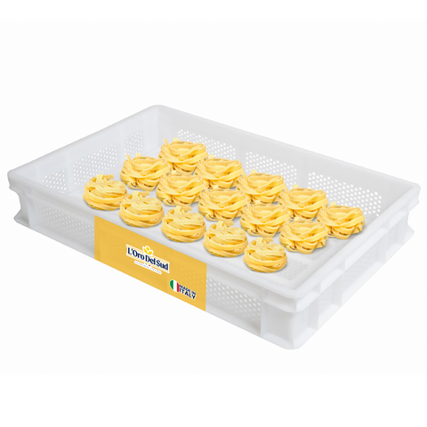 L'Oro Del Sud Perforated Drying Tray for Fresh Pasta, 23.6" x 15.74" x 2.75", Teflon Stackable Pasta Drying Bin with Air Holes