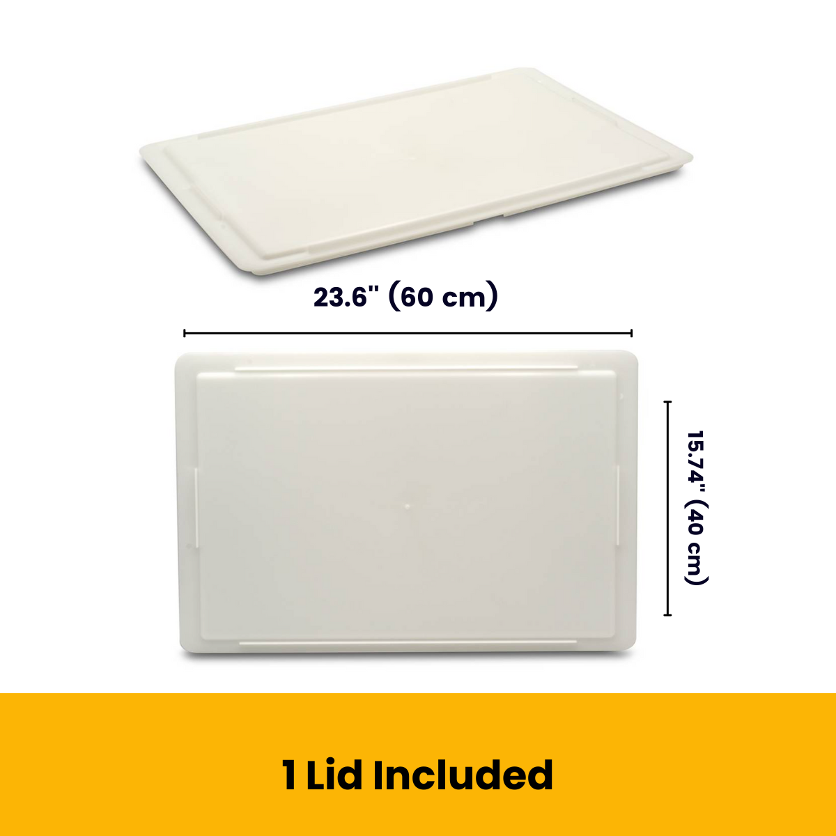 L'Oro Del Sud 5 Dough Proofing Box Tray with 1 Lid, White, 6 Pack, 23.6" x 15.74" x 2.75"