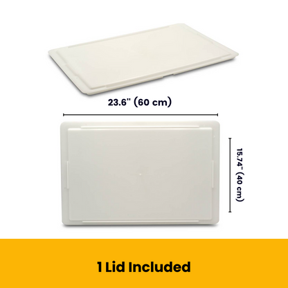 L'Oro Del Sud, Dough Proofing Box (2 Pack + lid), White,(23.6 inch x 15.74 inch x 2.75 inch) + 1 lid