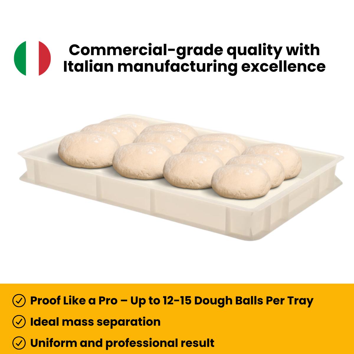 L'Oro Del Sud, Dough Proofing Box (2 Pack + lid), White,(23.6 inch x 15.74 inch x 2.75 inch) + 1 lid