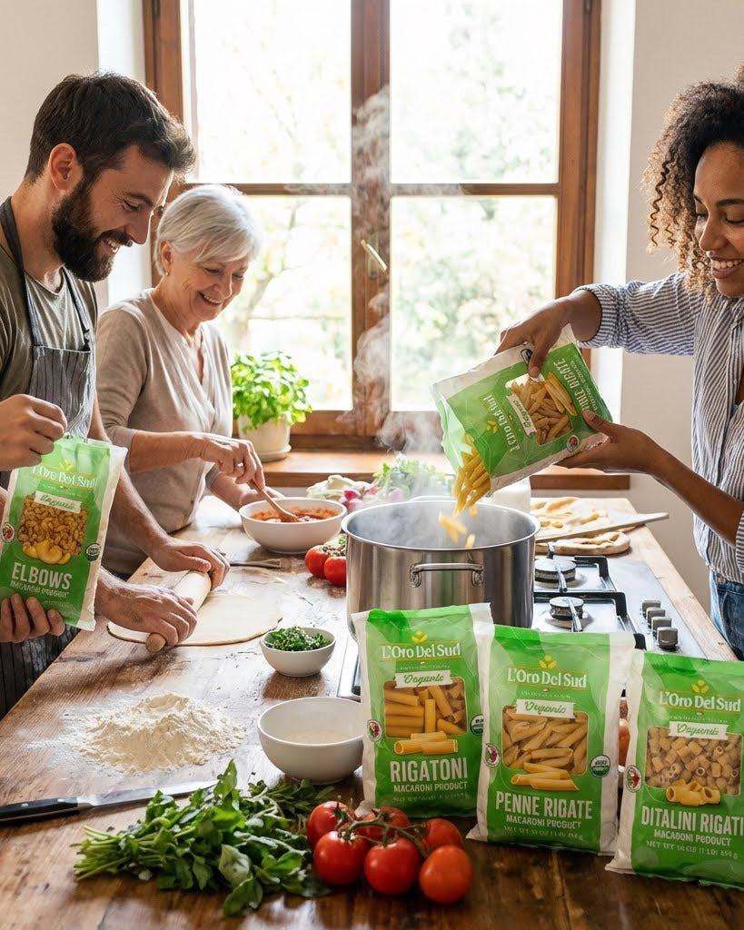  L’Oro Del Sud Organic Elbows Pasta, This classic short pasta shape is perfect for baked dishes, creamy sauces, soups, and pasta salads