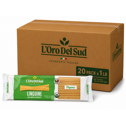 L'Oro Del Sud, Organic Linguine Pasta 20 Pack x 1 lb
