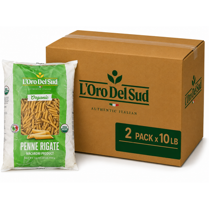 L'Oro Del Sud, Organic Penne Rigate Pasta 2 Pack x 10 lb