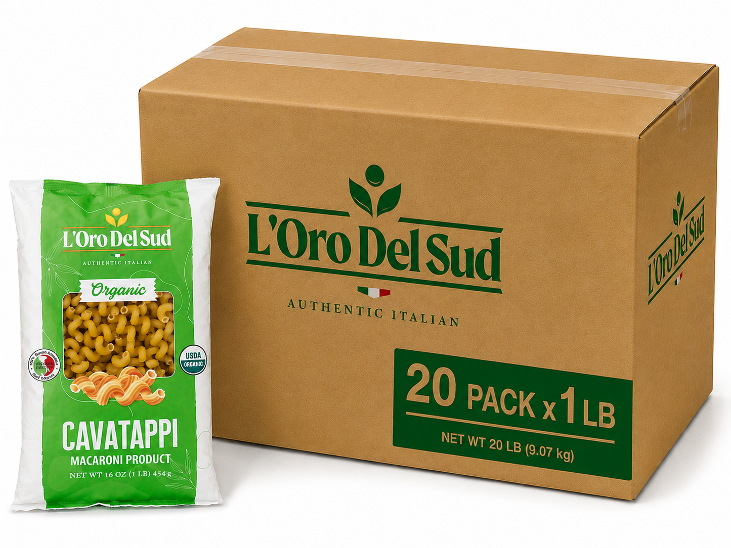 L'Oro Del Sud, Organic Cavatappi Pasta, 20 Pack x 1 lb