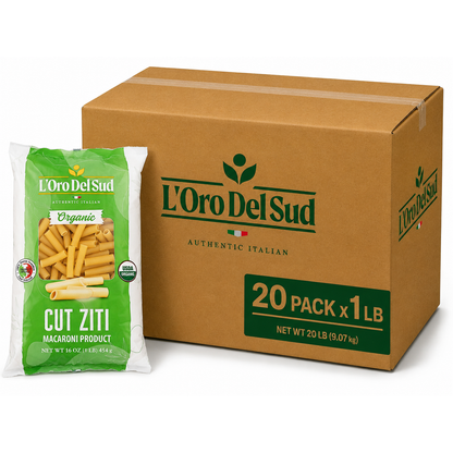 L'Oro Del Sud, Organic Cut Ziti Pasta 20 Pack x 1 lb
