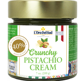L’Oro Del Sud, Crunchy Pistachio Cream – Premium 40% Sicilian Pistachio Spread, 7 oz (200g), Sweet Pistachio Butter