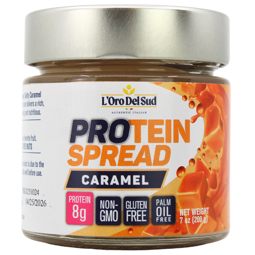 L’Oro Del Sud Caramel Protein Spread – High Protein, 10g Protein per Serving, Italian Caramel Cream, Non-GMO, Vegan