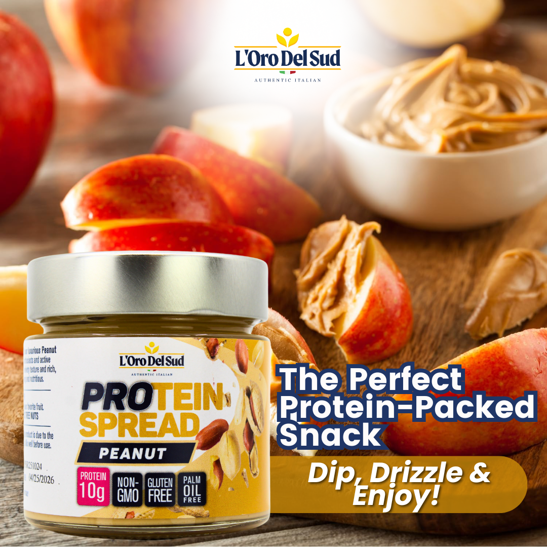 L’Oro Del Sud Peanut Butter Protein Spread – High Protein, 10g Protein per Serving, Italian Peanut Cream, Non-GMO, Vegan