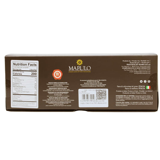 Marulo linguine artisan pasta in luxury box, 500 g Italian gourmet durum wheat pasta made with bronze die cut and slow drying process.